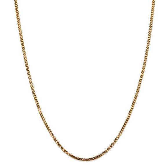 2.5mm, 14k Yellow Gold, Solid Franco Chain Necklace, 22 Inch - Picture 2 of 7